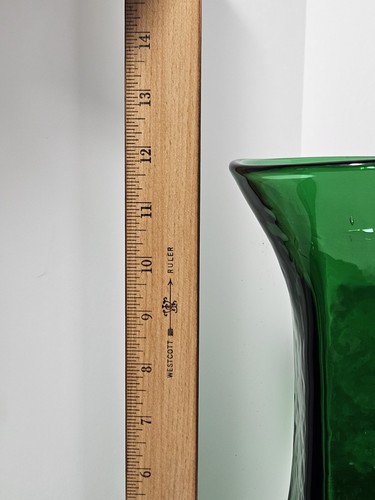 RARE Greenwich Flint Craft/Indiana Handcraft Wayne Husted Vase Emerald Green - Picture 12 of 13