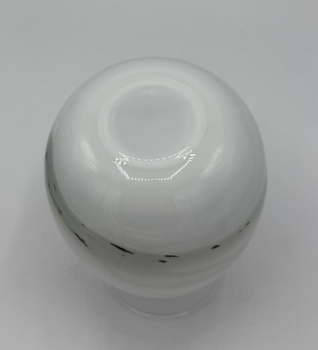 Vintage Micael Bang Holmegaard 7.5” White Vase Scandinavian Art Dark Swirling - Picture 4 of 4