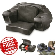 ATV Lounger Seat Black Heavy Duty Comfortable Rear Helmet Storage Cup Holders