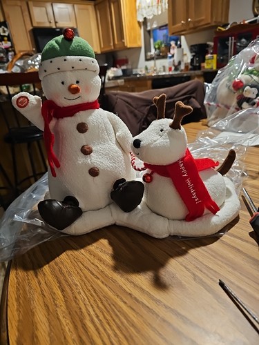 Vintage Hallmark animierte JINGLE PALS singender & tanzender Schneemann und Hund - Bild 2 von 10