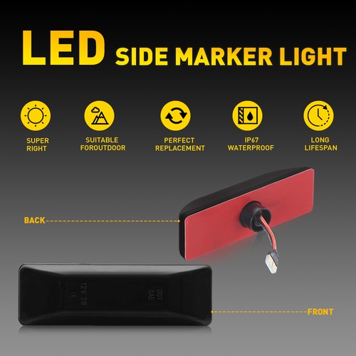 Dually Bed Fender LED Side Marker Lights For 1994-2002 Dodge Ram 1500 2500 3500 - Picture 7 of 18