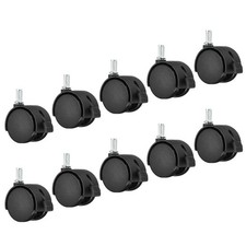 10Pcs 1.6" Stem Swivel Casters Nylon 360 Degree Swivel Stem Wheels with Brake