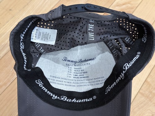 Tommy Bahama Herren grau Golf perforiert verstellbar Druckknopflasche Mütze Kappe Margarita - Bild 2 von 4