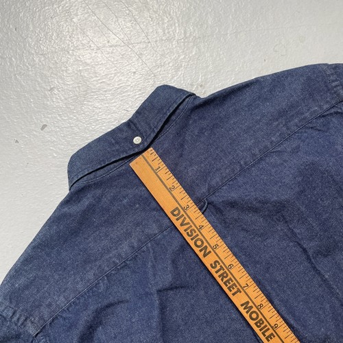 Beams Plus Vintage Style Indigo Work Button Classic Shirt Made In Japan M - Picture 8 of 11