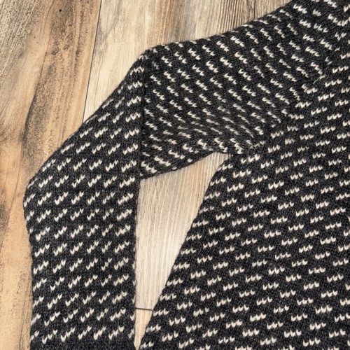 LL Bean Women Small Navy Blue Sweater Nordic Birdseye Wool Metal Clasp Cardigan - Picture 9 of 24