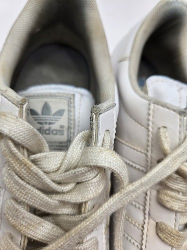 Adidas Samoa G99720 Retro Walking Running Sneakers White/White Leather Size 6.5 - Picture 7 of 24