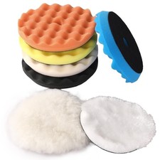 Buffing Pads Polishing Pads Kit,7 Pcs 5"(130mm), Sponge Polishing Pads with W...