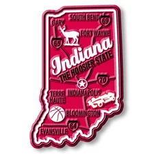 Indiana Premium State Magnet by Classic Magnets, 1.8" x 2.8"