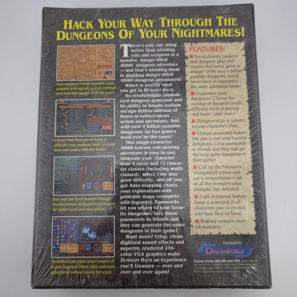 Dungeons and Dragons: Dungeon Hack, 1993, Big Box, New & Sealed - Image 3 of 4