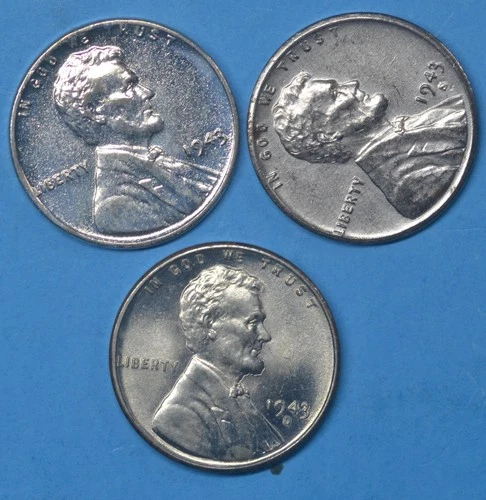 1943 P/D/S Lincoln Cent  3  coin set * CHOICE/GEM Uncirculated * $ 1.00 shipping