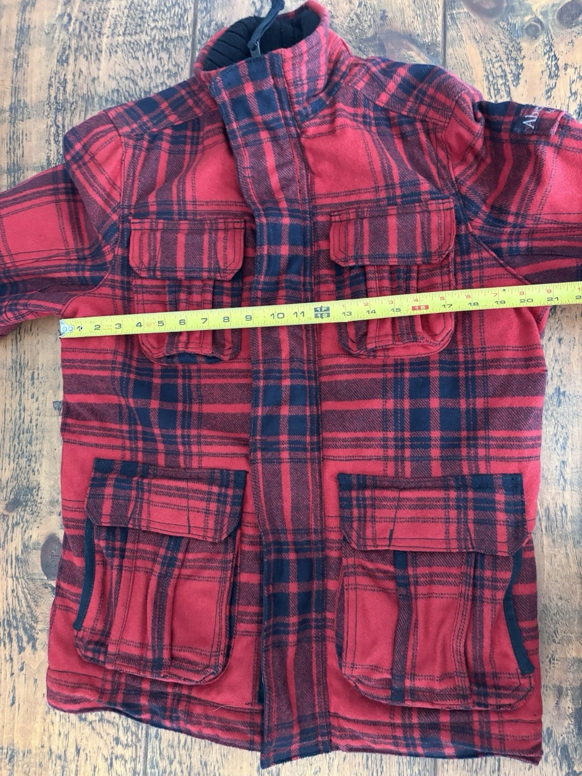 Vintage Abercrombie & Fitch Men's Large Red Plaid Pine Point Wool Jacket. image 4
