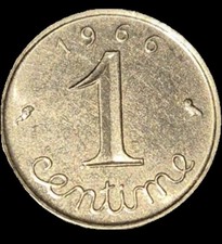 MS 1966 France 1 Centime Coin - Circulated Mint Condition 