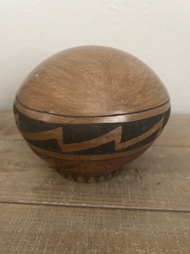 Vintage Mexiko Keramik Mata Ortiz runder Boden Topf Vase signiert 5x5" breite Öffnung - Bild 6 von 10