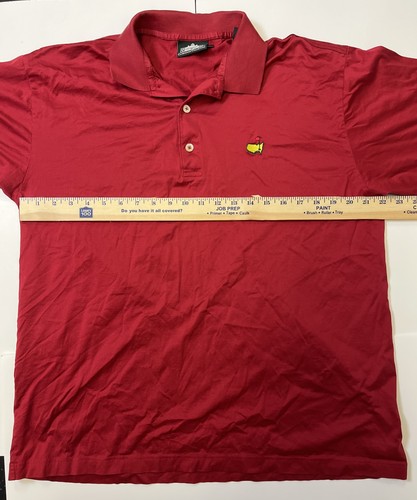 Masters Golf Polo Shirt Men's Large Red Clubhouse Collection Made in Italy - Picture 6 of 7