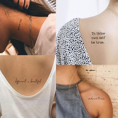 Realistic Temporary Tattoos - 20 Individual Line Pcs, Waterproof Inspirationa... - Picture 2 of 6