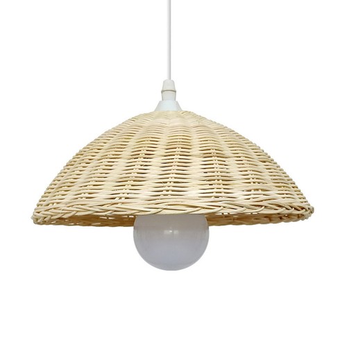 Bamboo Lamp Shade Rattan Lamp Shade Home Decor Light Bulb Cover Pendant for - Bild 7 von 7