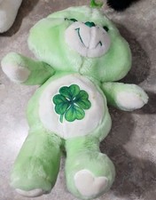 Vintage Kenner 1983 Care Bears Good Luck Bear Plush 13" Green Lucky Shamrock