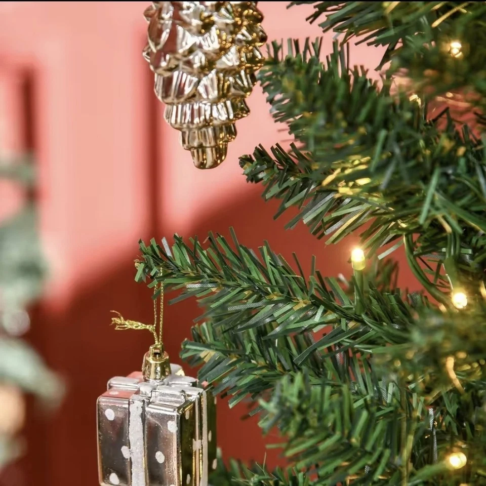 6ft Pre-Lit Pencil Christmas Tree, 200 Warm LEDs, Slim Indoor Artificial Pine - Image 4 of 4