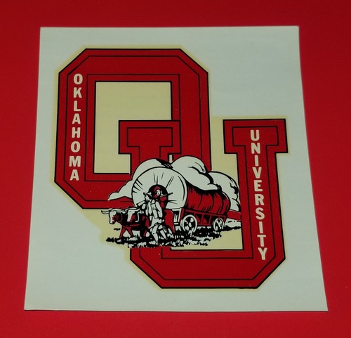 UNIVERSITY OF OKLAHOMA OU  SOONERS FOOTBALL VTG ORIGINAL 1970S DECAL STICKER  !! - Picture 1 of 9