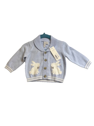 Janie und Jack Pullover 3-6 Monate blau mit Hasen.  Neu mit Etikett.