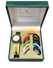 GUCCI Change Bezel 11/12.2 Watch Quartz Gold White BOXED Working Women's Auth