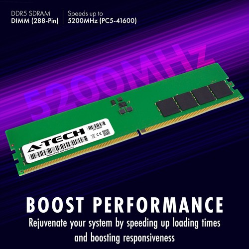 A-Tech 32GB 2x 16GB PC5-41600 DDR5 5200 MHz Non-ECC DIMM Desktop Memory RAM x2 - Picture 4 of 8