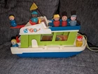 Fisher Price 985 Play Family House Boat Yacht + Little People Vintage 1972! Read