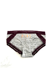 Victoria's Secret PINK Striped Mesh Trim Hipster Panty Heather Grey Marl