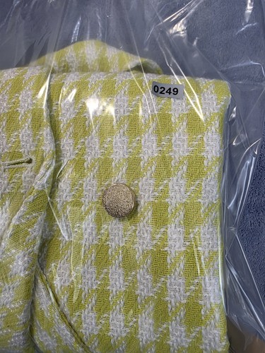 Nanette Lepore S Vest Plaid Double Breasted Citrine White Button Tag $118 - Picture 20 of 20