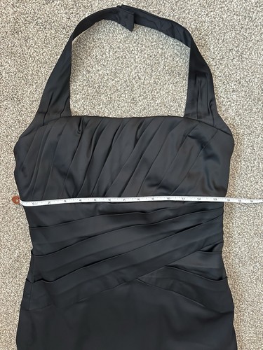 White House Black Market Halter Bandage Lux Black Satin Beautiful! Women’s Sz 2 - Picture 10 of 15