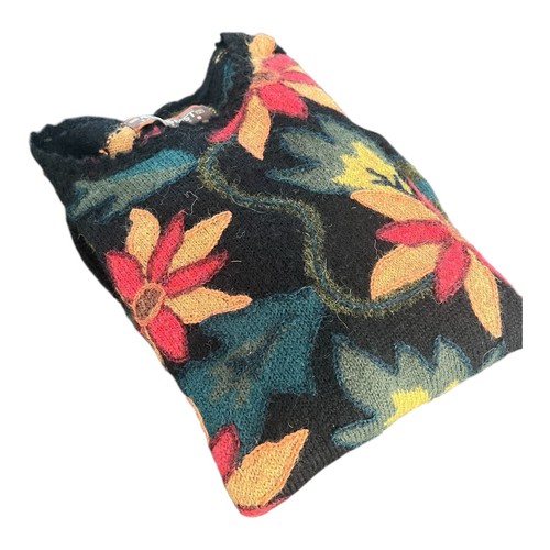 Alpaka Pullover Gr. S Herbst Winter Blumen Baby Alpaka Peru No Wear Pulli - Bild 5 von 12