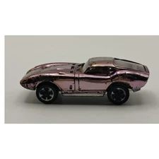 Aurora Cigar Box Cobra 6113 Metal Diecast Car 1960s Pink Chrome Vintage Made USA