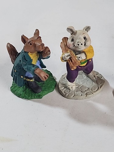Enesco drei kleine Schweinchen & große böse Wolfshäuser mit Bleifiguren - Bild 11 von 13