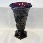 Vtg Avon Cape Cod Ruby Red Glass Large Footed Vase 8" Tall Excellent Condition