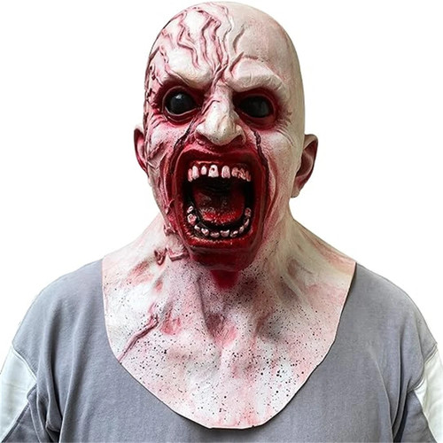 Máscara de zombi espeluznante accesorios de Halloween máscara facial realista aterradora fiesta para adultos juegos con disfraces - Imagen 8 de 24