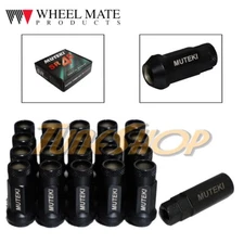 MUTEKI SR48 WHEELS LUG NUTS 12X1.5 1.5 ACORN RIM EXTENDED OPEN END 20 BLACK H