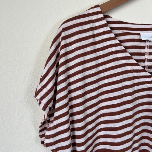 J Jill Top Womens Small Petite Brown Striped Linen Dolman Relaxed Fit Shirt SP - Bild 3 von 8