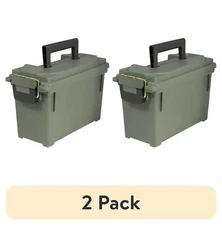 (2 pack) Field Ammo Box 11.6" L x 5.2" W x 7.2" H Plastic OD Green Bestseller