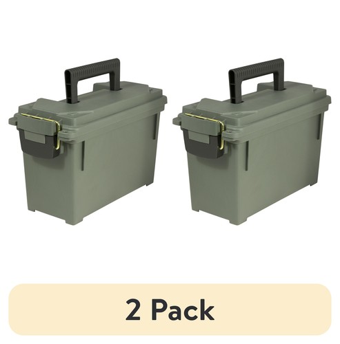(2 pack) Field Ammo Box 11.6" L x 5.2" W x 7.2" H Plastic OD Green Bestseller