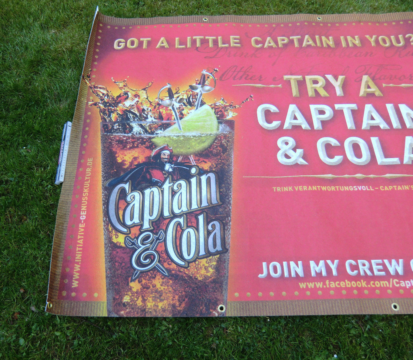 Details zu Captain Morgan Banner Fahne mit Metallösen ca. 198 x 118 cm siehe Fotos Vorteile vorgestellt