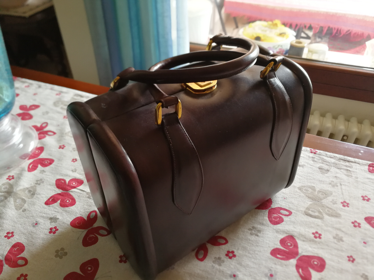 BEAUTY CASE da viaggio Made in Italy Vintage in PELLE MARRONE BEAUTY CASE da viaggio Made in Italy Vintage in PELLE MARRONE