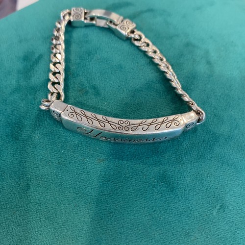 Brighton "Happiness” ID Style Bracelet Silver Plate 7” - Picture 2 of 5
