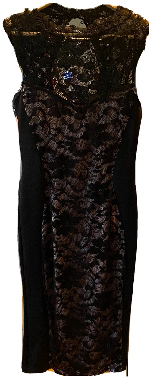 amy childs black lace dress Amy Childs By Lipstick Black Lace Bodycon Dress Size 8