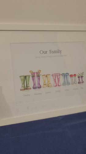 Family Wellington Boots, Our Family welly Print, Christmas Gift, Housewarming - Video 1 of 1