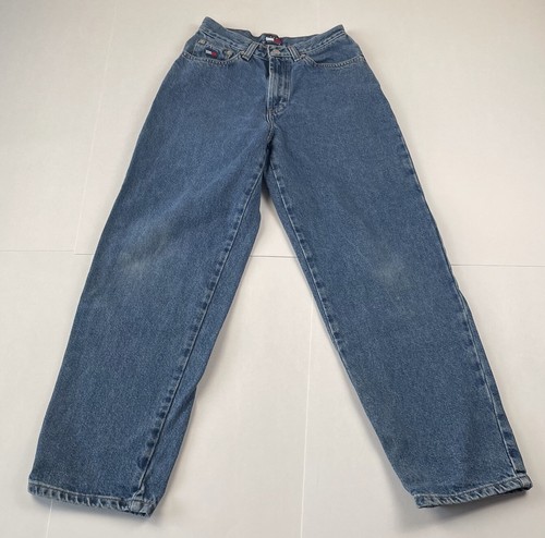 Vintage 90’s/Y2K Tommy Hilfiger Star Logo Jeans Size 12 Youth Flag Baggy - Picture 4 of 13