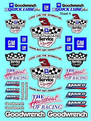 CLEAR VINYL Sticker Sheet -R/C Sponsor Decal 1/24-1/16 Scale DIE CUT - Picture 1 of 12