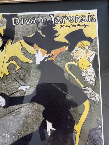 Henri de Toulouse Lautrec Gold Framed Print“Divan Japonais” 14” x 11”. - Picture 3 of 6