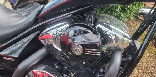 Honda VT1300 Fury Custom Intake Complete Air Cleaner Adapter with Black Filter - Picture 2 of 8