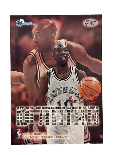 Excellent: Vintage 1996-97 FLEER ULTRA Gold Medallion Sam Cassell Trading Card - Picture 2 of 2