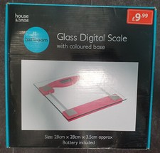 Bilancia digitale da bagno in vetro con base colorata (casa e casa), rosa, pistacchio
